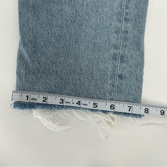 Agolde Criss Cross Straight Jeans Light Blue 28 Raw Hem - Picture 12 of 13